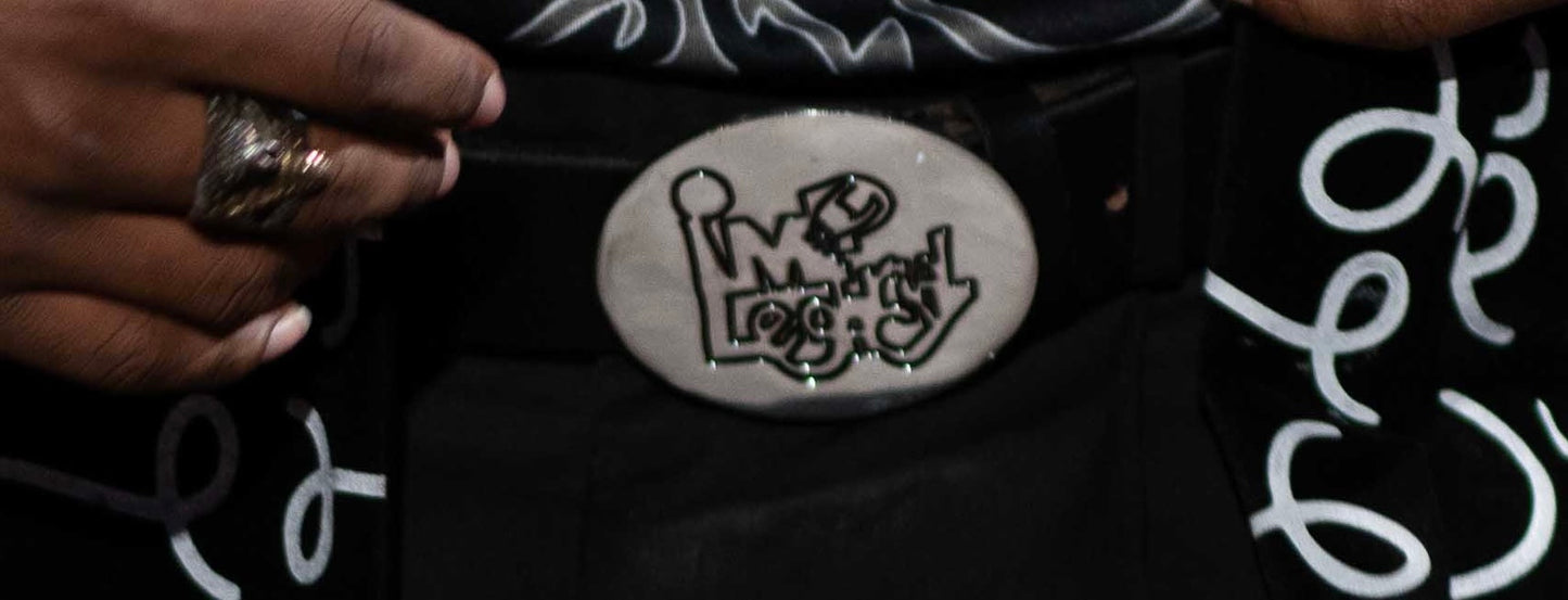 Leather Belt with Custom "Imperial Legacy Badge" Buckle