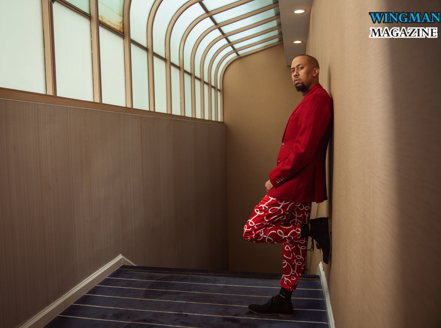 Red Scripted Unisex Joggers