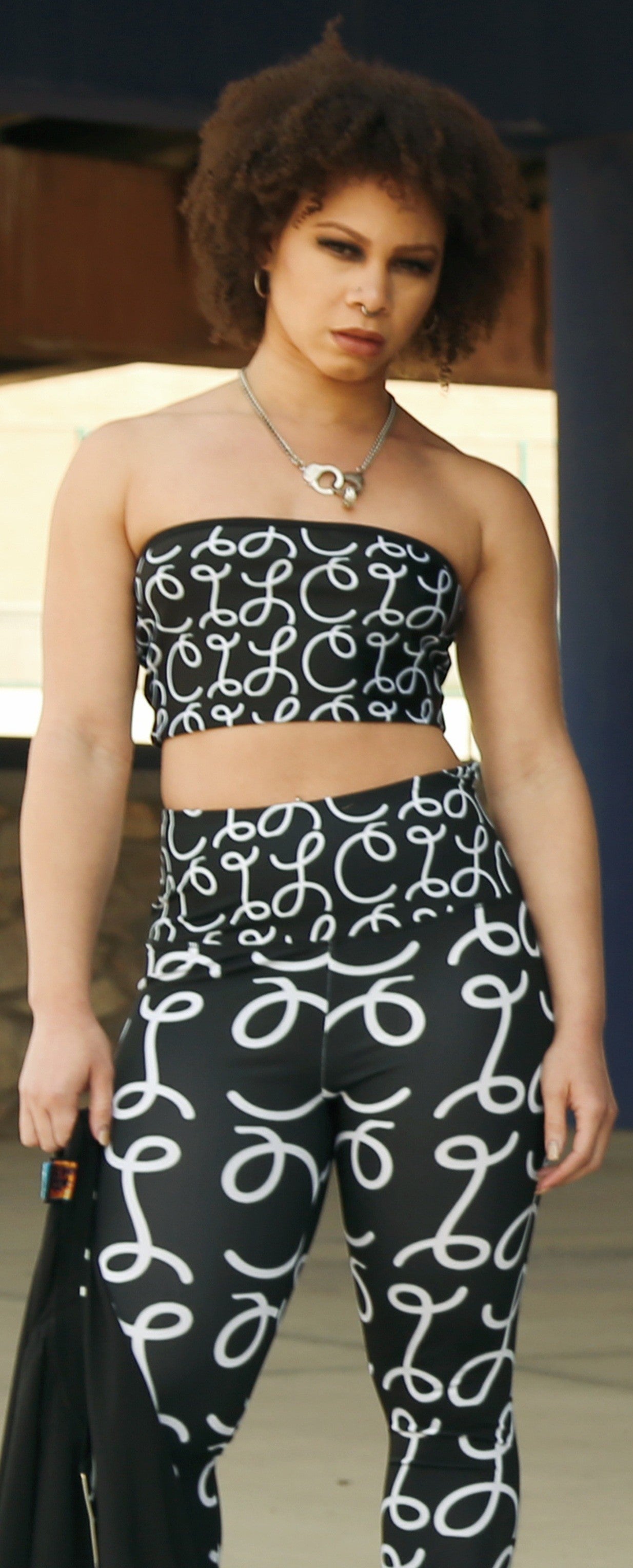 Scripted Bandeau Top