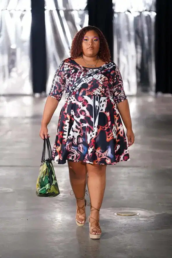IL Half Sleeve Skater Dress