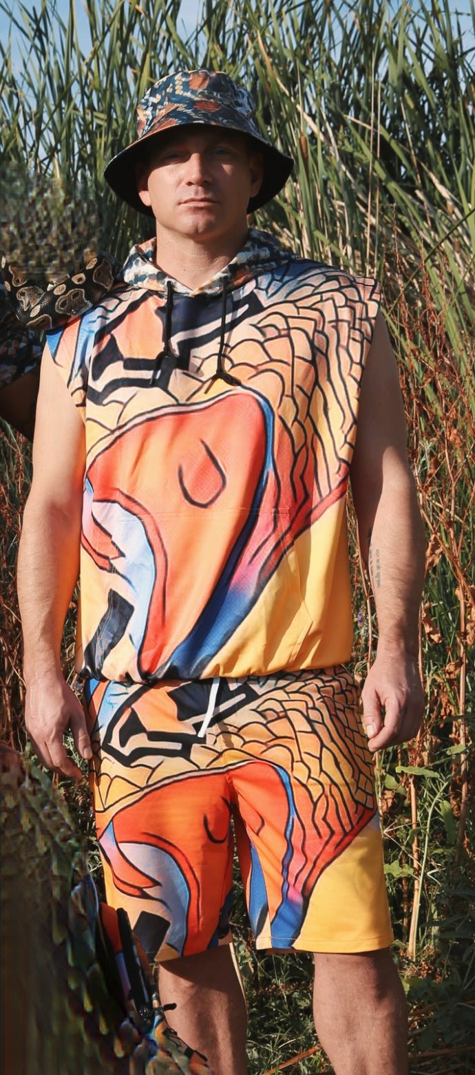 Men's AllOverPrint Sleeveless Hoodie