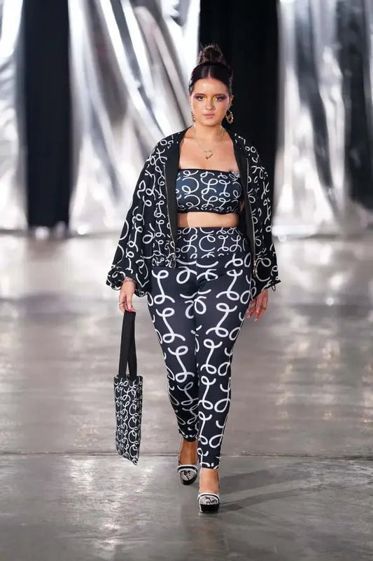 Black Scripted High-Waisted Leggings