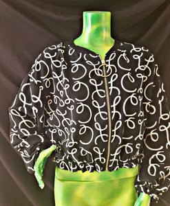 Women's Scripted Cropped Chiffon Jacket
